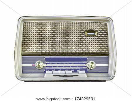 Vintage radio isolated on white with clipping path
