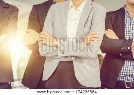 Businessman and Businesswoman Team as sign of Success Business Teamwork Concept.