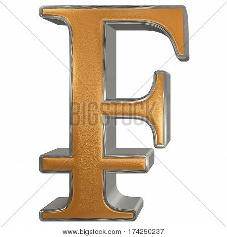 Symbol Of French Franc, Isolated On White  Background, 3D Illustration