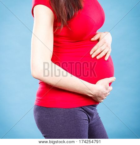 Pregnant Woman With Stomach Pain Touching Her Belly, Aches In Pregnancy And Risk Of Miscarriage