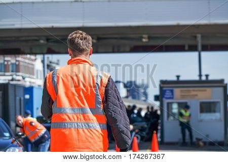 Harbour border control observing the people arriving at the borders of the united kingdom