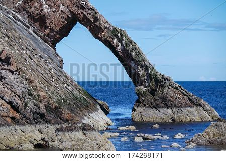 Bow fiddle rock at Portknockie, Aberdeenshire, Scotland