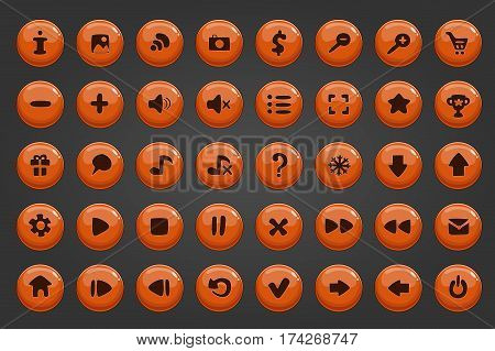 Big set of vector button for game design. Interface illustration