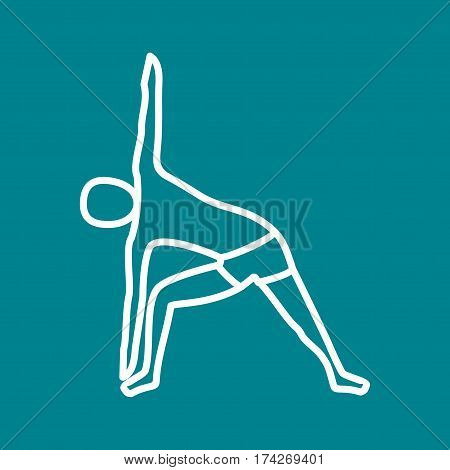 Pose, triangle, right icon vector image. Can also be used for yoga poses. Suitable for mobile apps, web apps and print media.