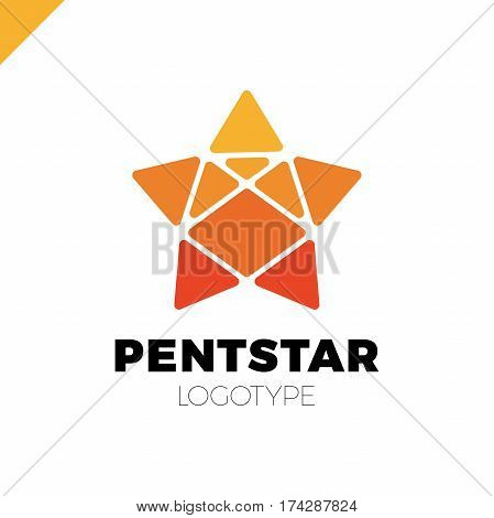 Penta Line Star Logo. Pentagon Star Direction