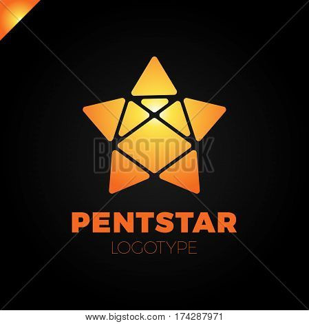 Penta Line Star Logo. Pentagon Star Direction