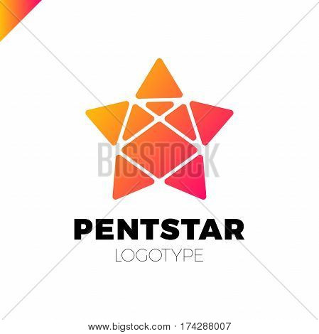 Penta Line Star Logo. Pentagon Star Direction