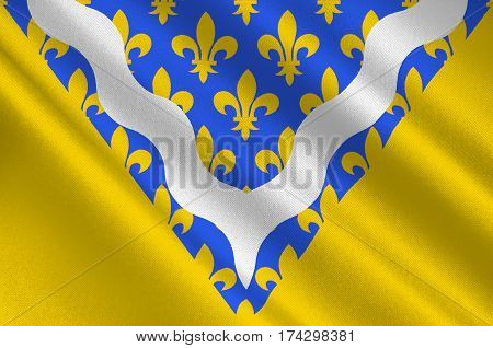 Flag of Val-de-Marne is a French department in the region of Ile-de-France. 3d illustration