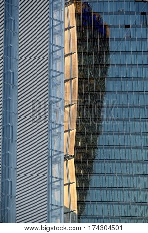 MILAN, ITALY - NOVEMBER 7, 2016: Milan (Lombardy Italy): modern glass skyscrapers in Citylife (Tre Torri) known as the Generali and the Allianz building