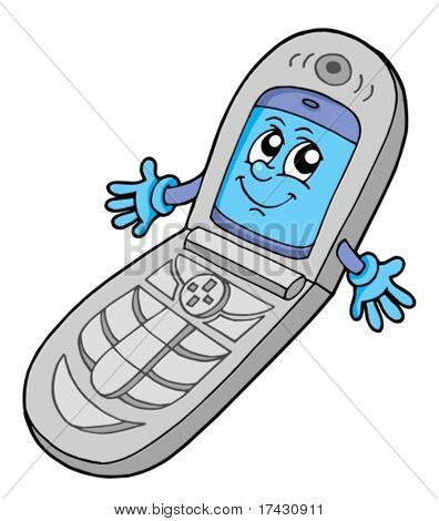 V celular (abierto) - ilustración vectorial.