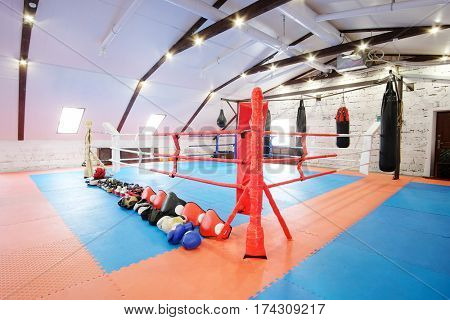 Interior of a boxing hall