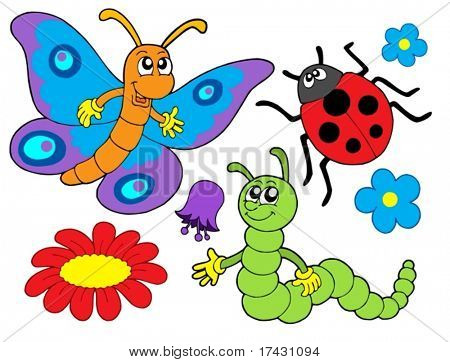 Bug und Blume Collection - Vektor-Illustration.