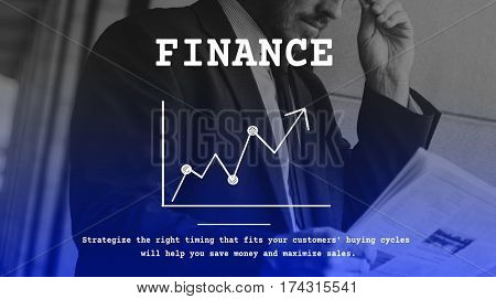 Business line graph upward arrow report