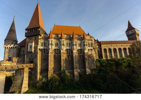 Corvinesti castle,amazing medieval castle in the midle of Transylvania , Romania