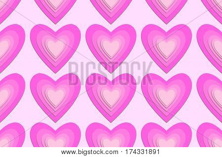 pink seamless hearts pattern ornament background valentine love