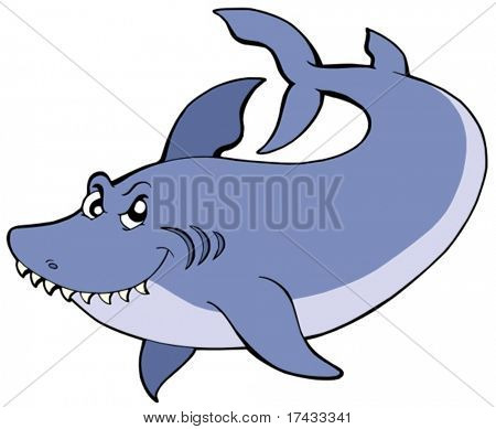 Stora blå haj - vektor illustration.