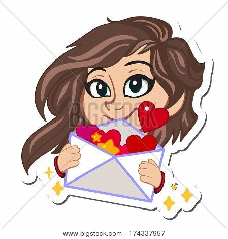 Happy Valentine s Day. love letter. Valentine envelope
