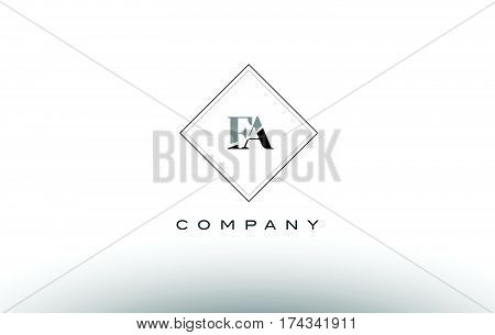 Ew E W  Retro Vintage Black White Alphabet Letter Logo