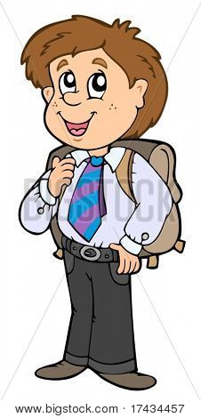 Ragazzo in uniforme scolastica - illustrazione vettoriale.