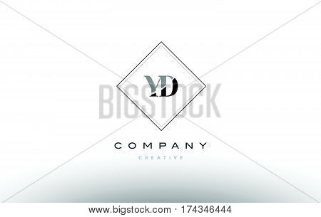 Yc Y C  Retro Vintage Black White Alphabet Letter Logo
