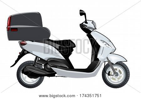 Vector scooter mockup. Available EPS-10 format separated by groups and layers vith transparency effects for one-click repaint