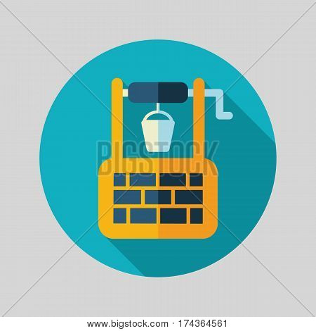 Water Well flat vector icon isolated garden eps 10