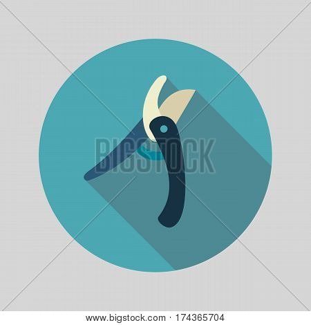 Secateurs pruner averruncator flat vector icon outline isolated garden eps 10