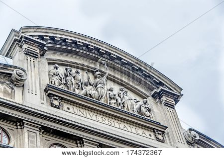 Bucharest, Romania - May 25, 2014: University From Bucharest Founded In 1864 By Alexandru Ioan Cuza.