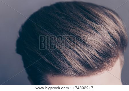 Close Up Photo Of Clean Healthy Man's Hair Without Furfur