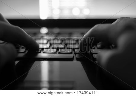 Russian hacker hacking the server in the dark