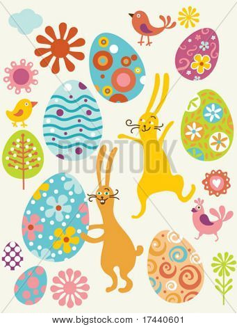 vector easter set