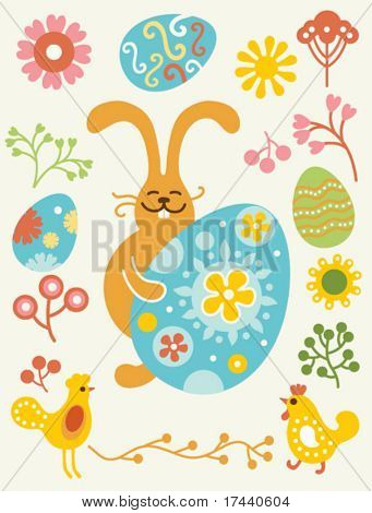 vector easter set