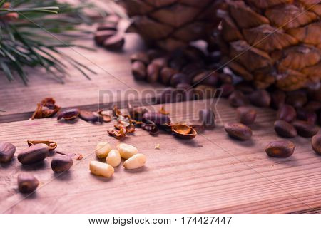 Closeup Of Pignolia Nut