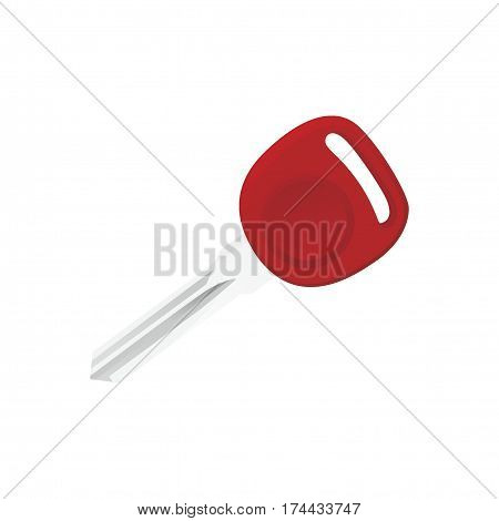 illustration single car key with red handle