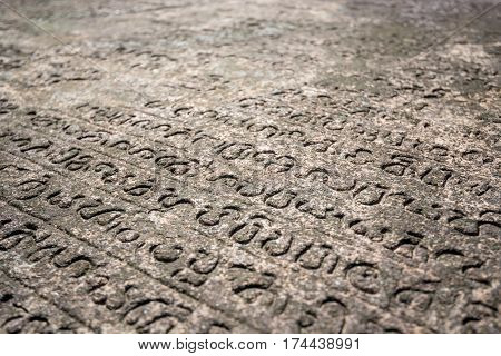 Ancient Sinhalese Scripts carved in stone book Gal Pota