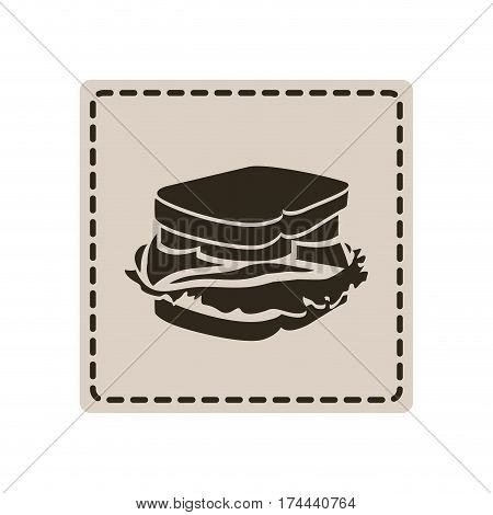 emblem sticker sandwich icon, vector illustraction design image