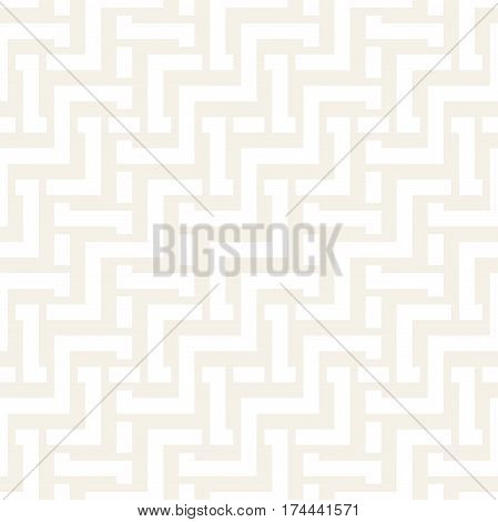 Interlacing Lines Subtle Lattice. Ethnic Monochrome Texture. Abstract Geometric Background Design. Vector Seamless Black and White Pattern.