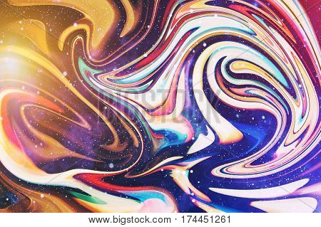 Abstract Festive background. Glitter vintage lights background with lights defocused. Christmas and New Year feast bokeh background with copyspace.