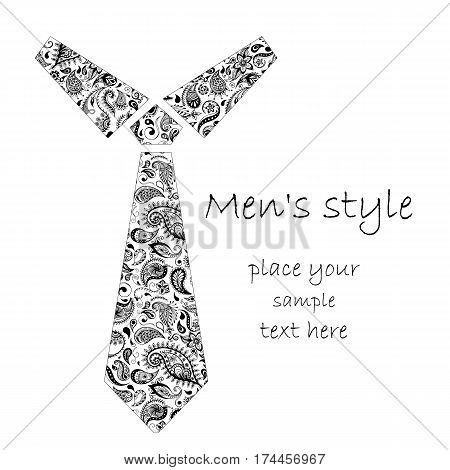 Patterned Cravat. Batik, Doodle, Zentangle Design. It May Be Used Ford Shirt, Bag, Postcard And Post