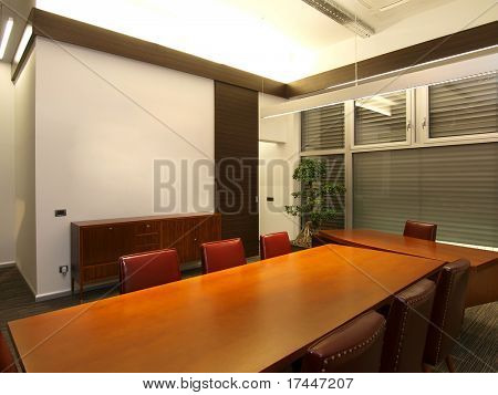 interior do escritório, em estilo retrô