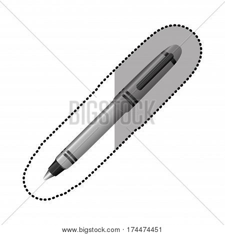 silver contour metal ballpen icon, vector illustraction design image