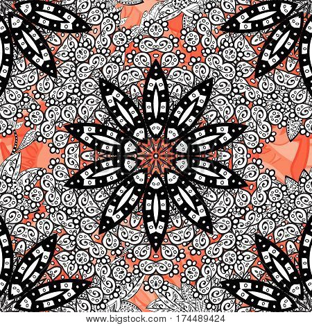 Seamless Damask Classic White Pattern. Vector Abstract Background With Repeating Elements. Golden Se