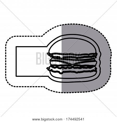white emblem humburger icon, vector illustraction design image