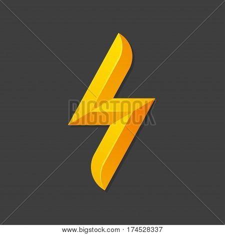 Lightning bolt symbol for logo or icon. Stylized geometric vector illustration.