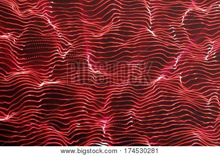 Landscape background. Cyberspace red landscape grid. 3d technology. Abstract red landscape on black background with light rays, 3d rendering