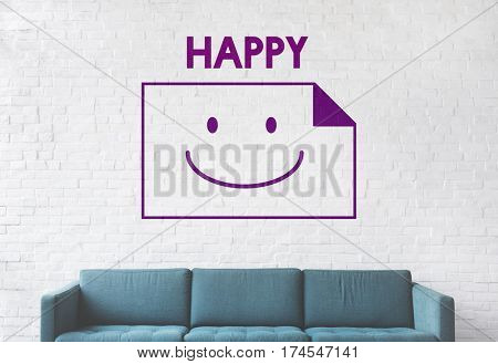 Paper Sheet Smiling Happiness Word 