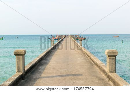 jetty Bridge, sea and sky Docks and fishing pier