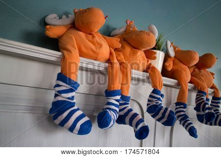 Cow Dolls Of Home Interior Decoration stock photo