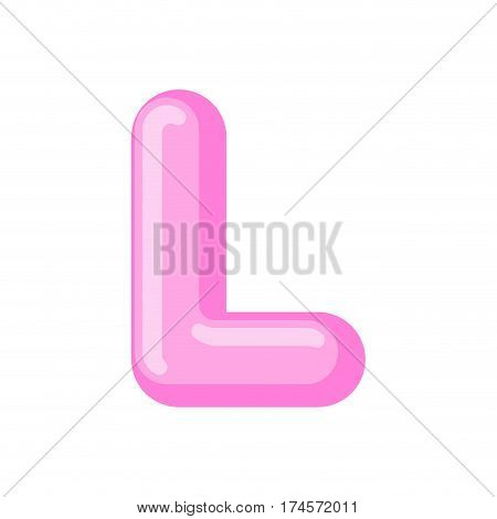 Letter L Candy Font. Caramel Alphabet. Lollipop Lettering. Sweet Abc Sign