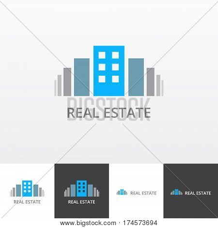 Vector logotype for realty services company eps file horisontal and vertical view